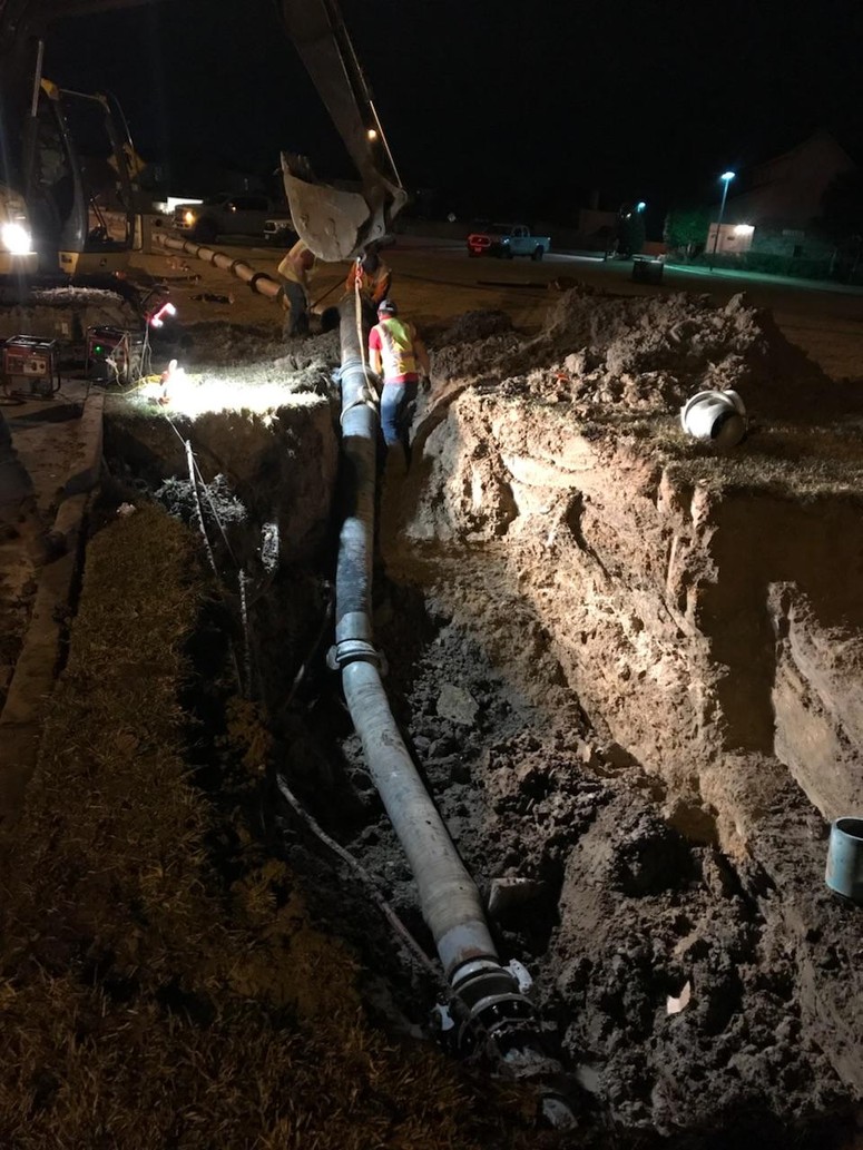 Crews dug about 20 feet down to get to the broken line and verify that all damaged piping was repaired properly. 